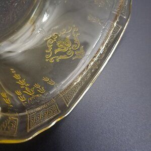 Anchor Hocking Princess Yellow Glass Creamer With Embossed Design Vintage